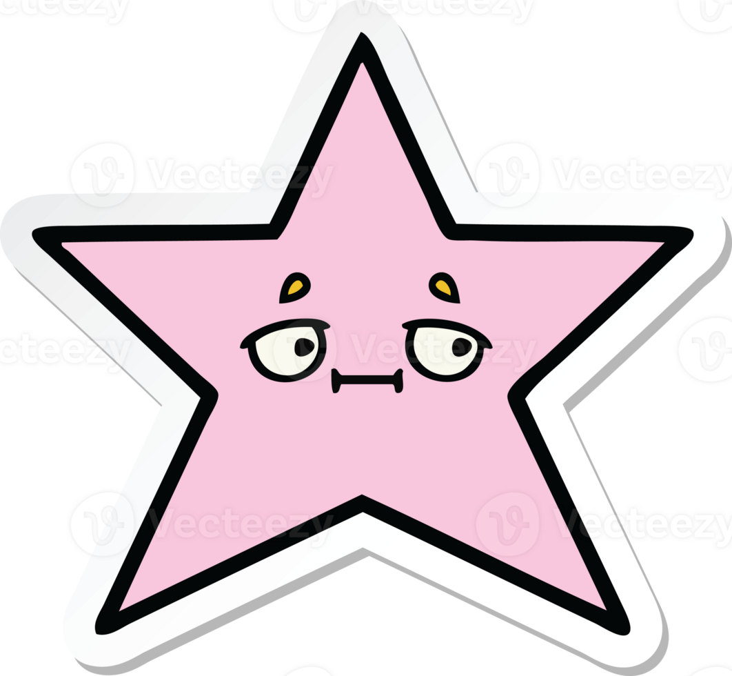 sticker of a cute cartoon star fish png