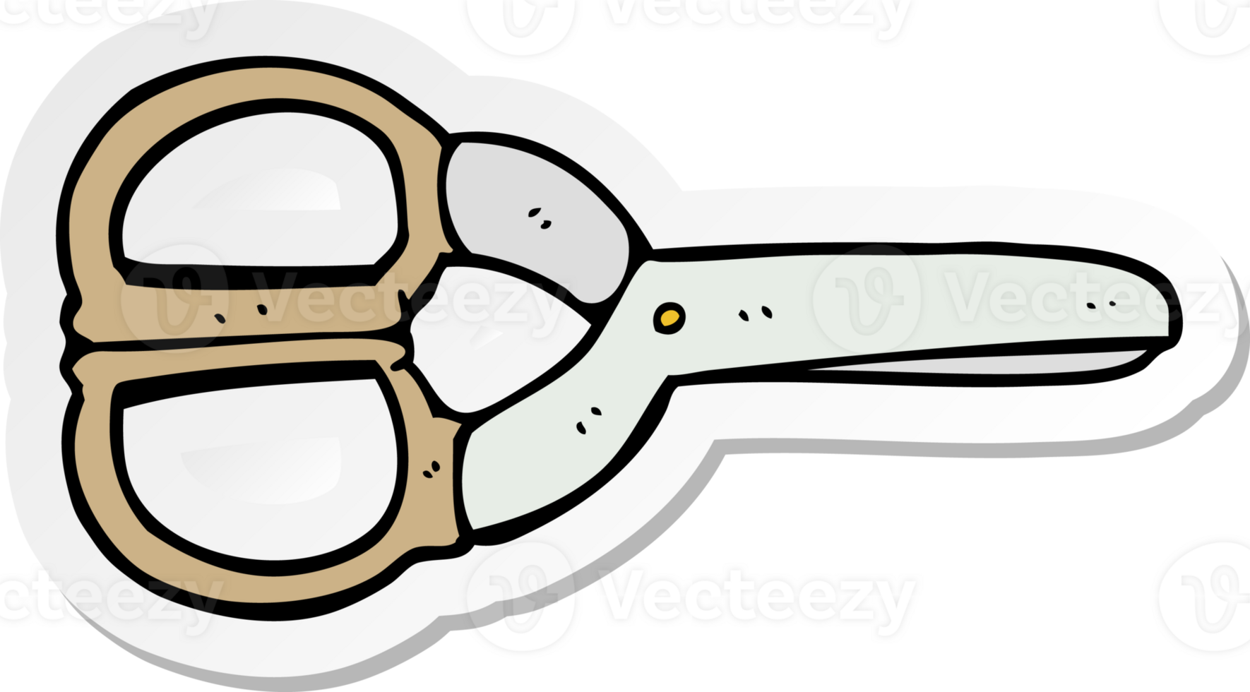 sticker of a cartoon scissors png