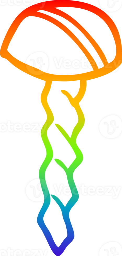 rainbow gradient line drawing cartoon old brass screw png