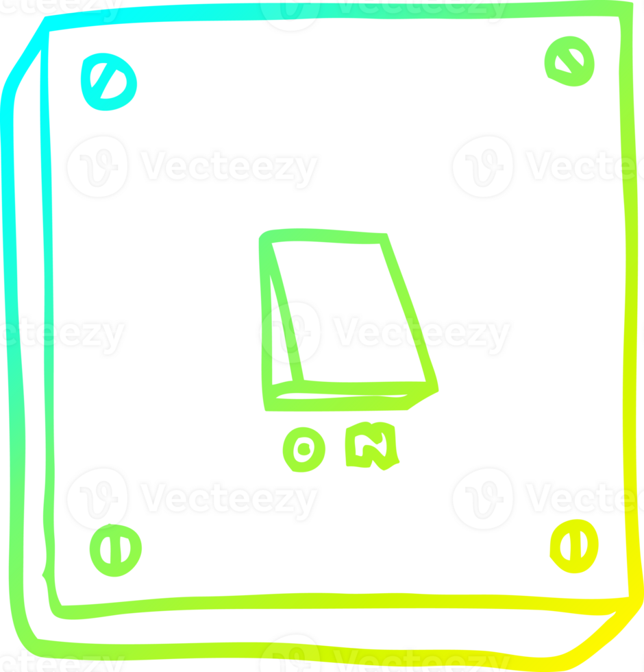 cold gradient line drawing cartoon light switch png