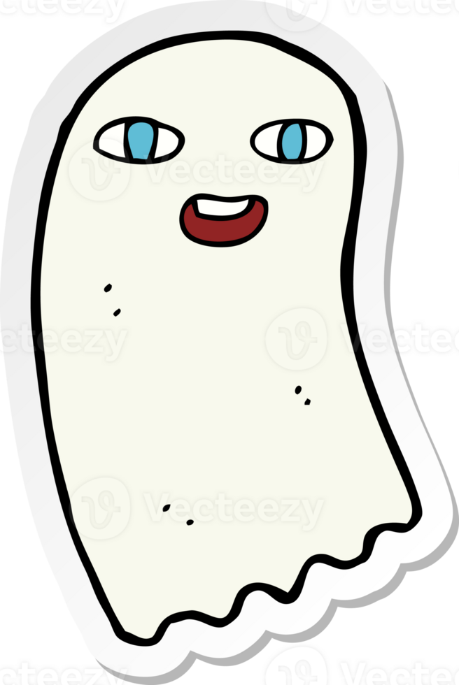 sticker of a funny cartoon ghost png