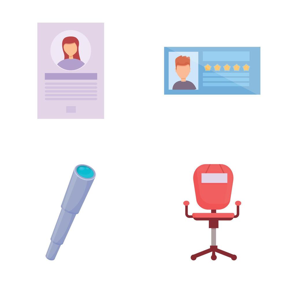 Job interview icons set cartoon vector. Recruitment and headhunting agency vector