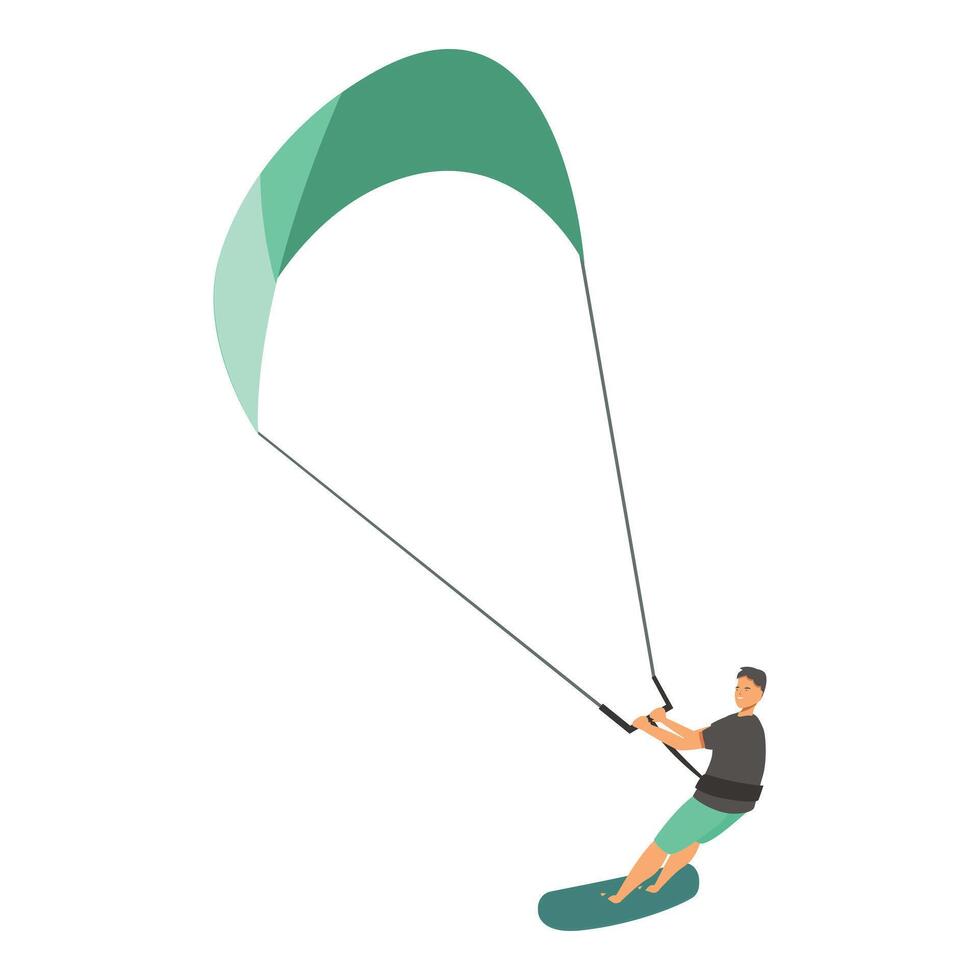 Kitesurfing sport icon cartoon vector. Dynamic extreme vector