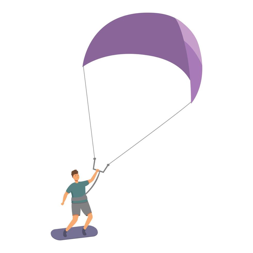 Wave ocean kitesurfing icon cartoon vector. Dynamic wave ocean vector