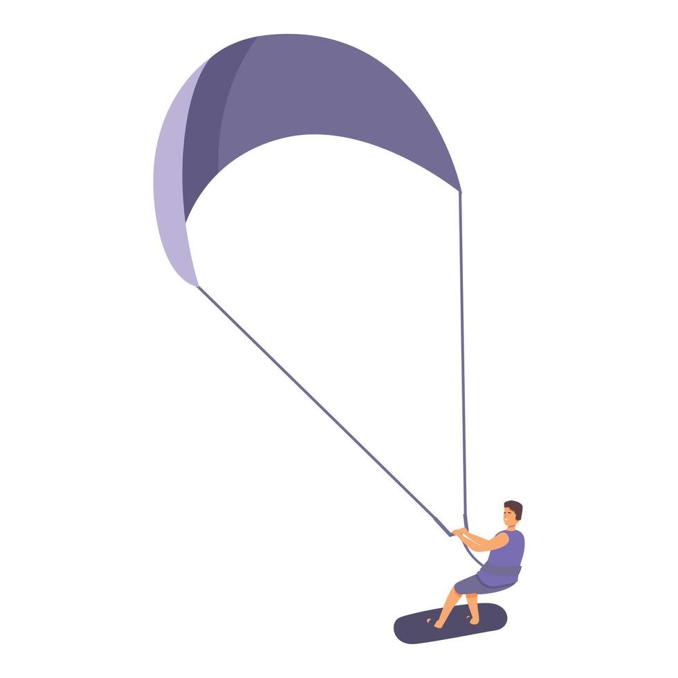 Water active kitesurfing icon cartoon vector. Wave ocean vector