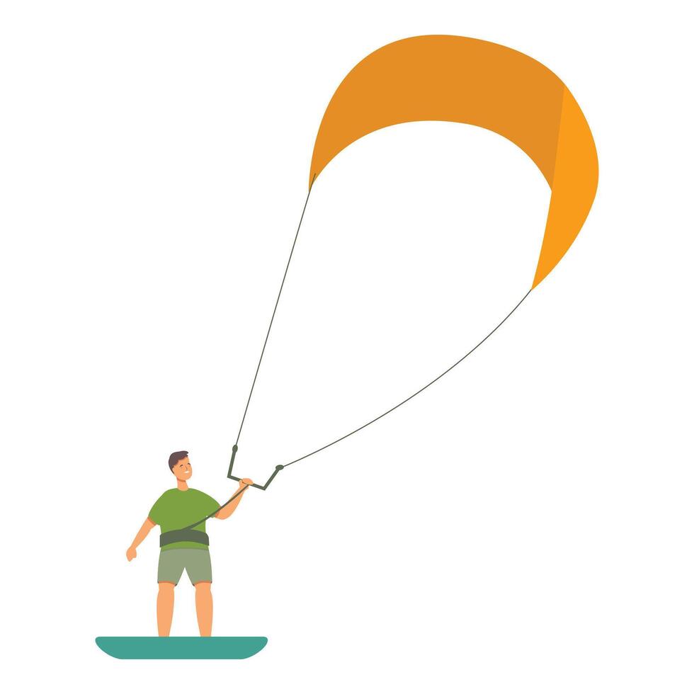 Kitesurfing board activity icon cartoon vector. Sport wave ocean vector