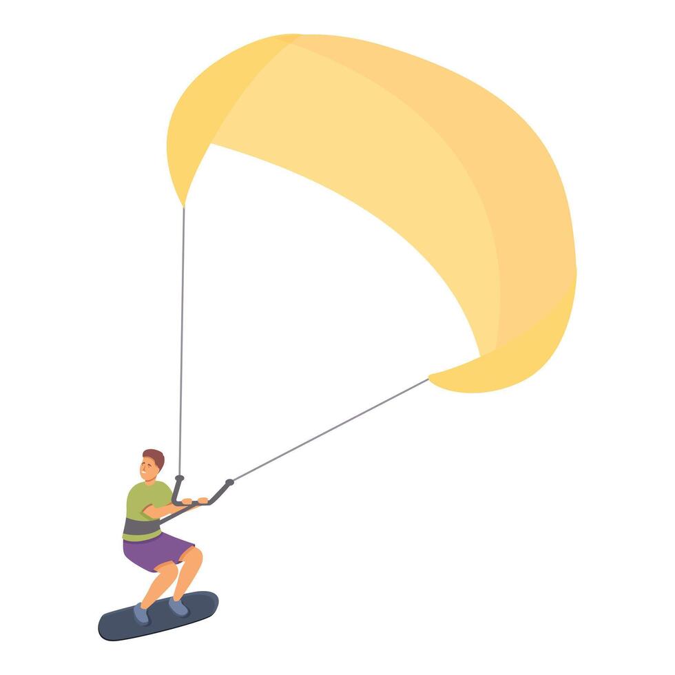 Surfer wind jump icon cartoon vector. Kitesurfing sport vector