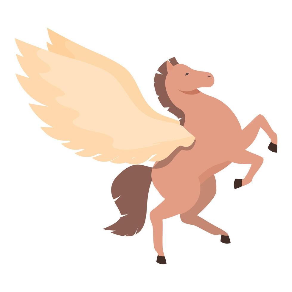 Riding pegasus icon cartoon vector. Crest animal blazon vector