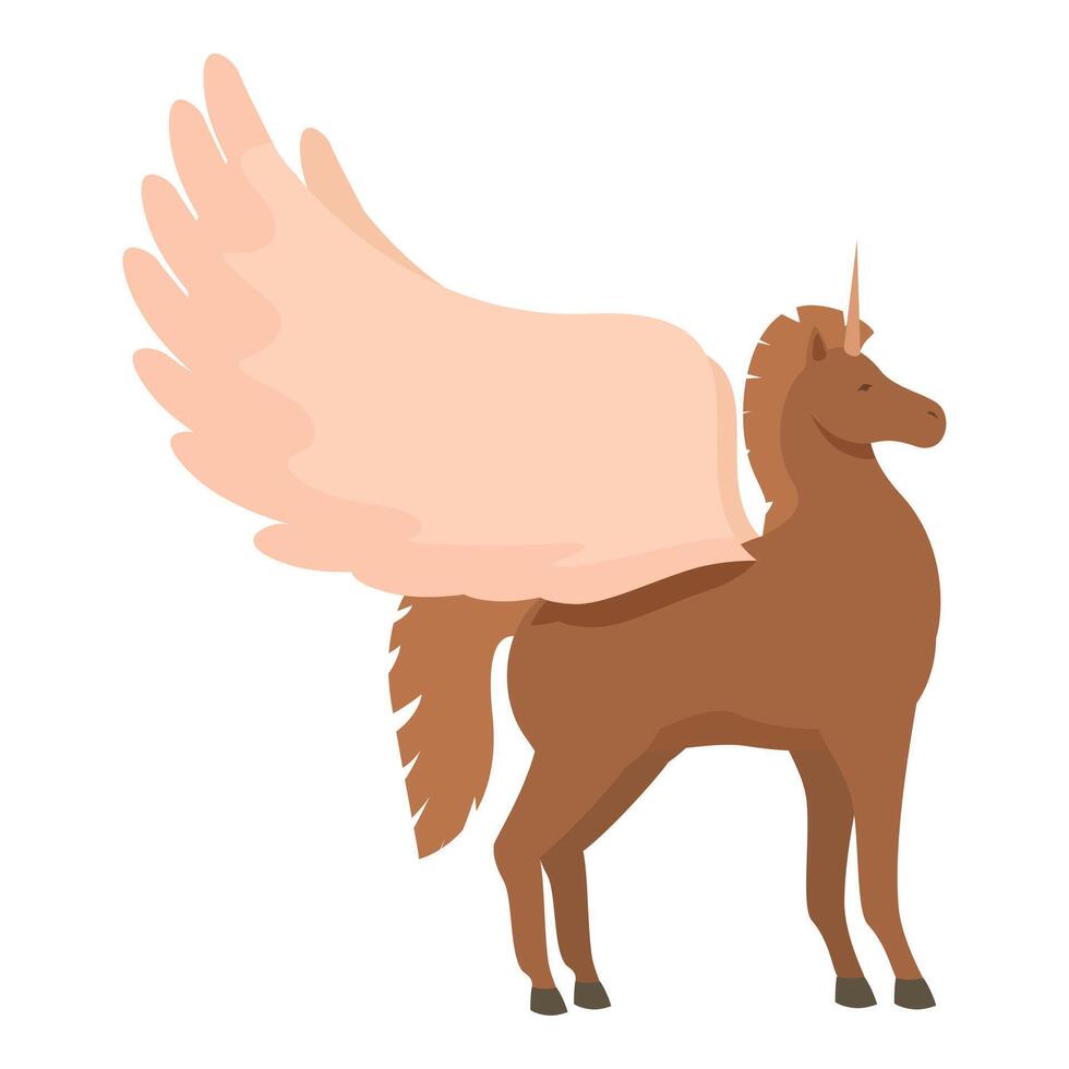 Creature airborn icon cartoon vector. Pegasus unicorn vector