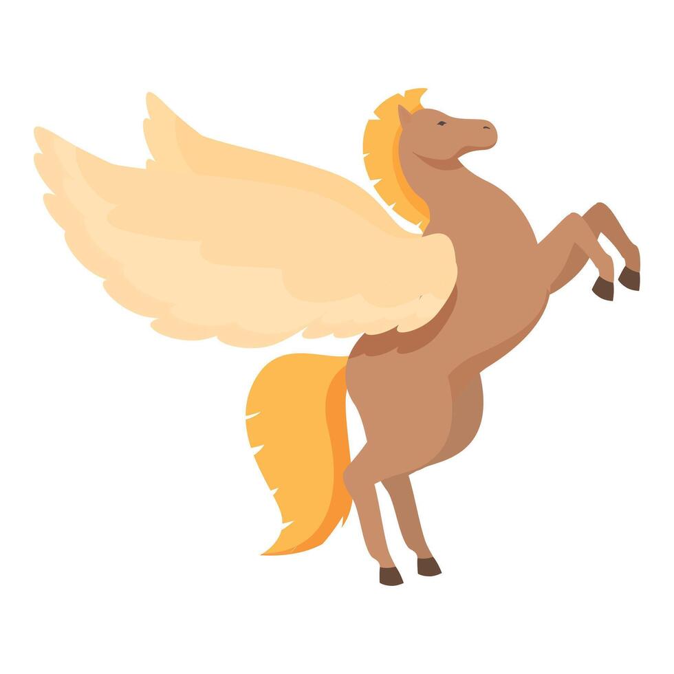 Historical rider icon cartoon vector. Pegasus animal vector