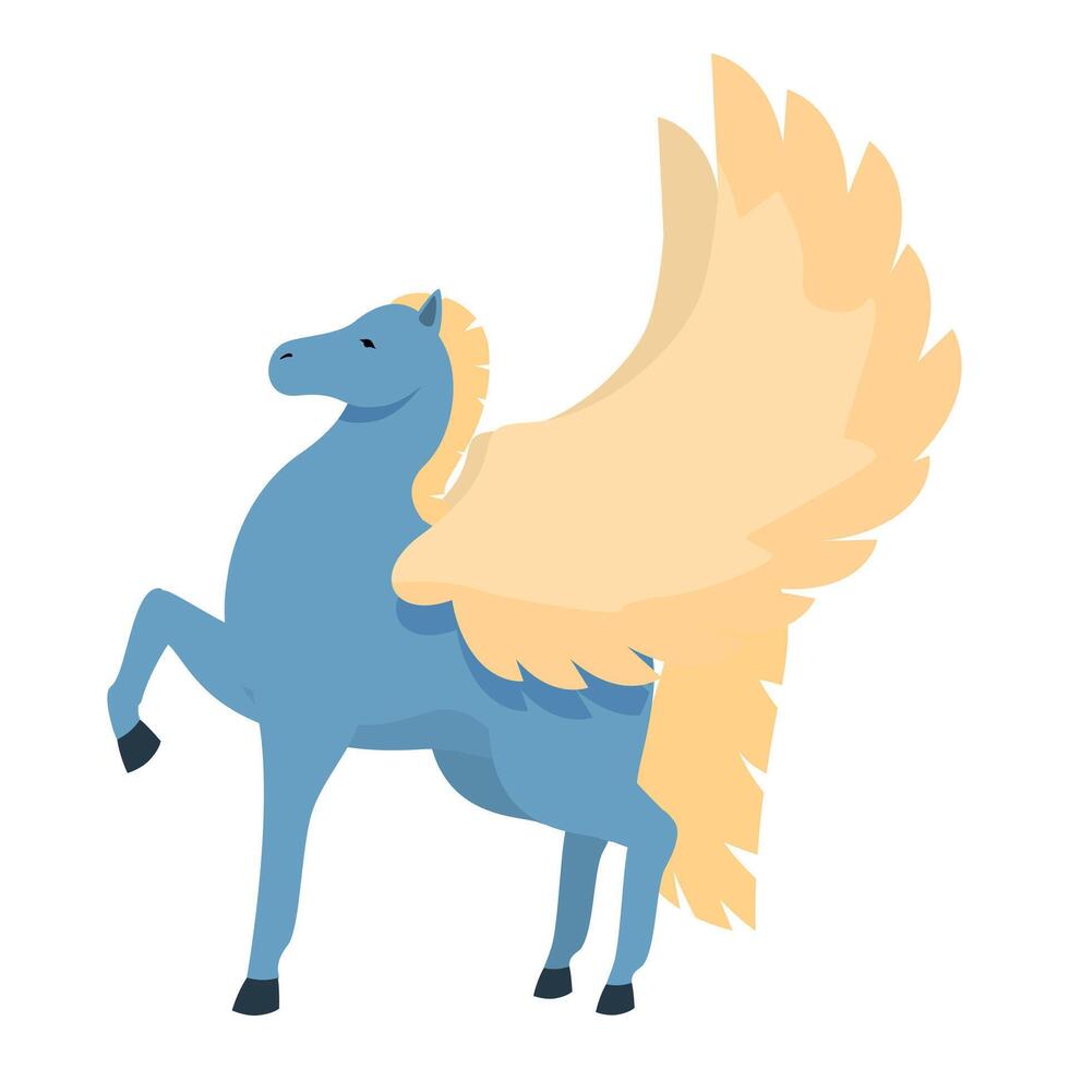 Crest pegasus icon cartoon vector. Magic unicorn vector