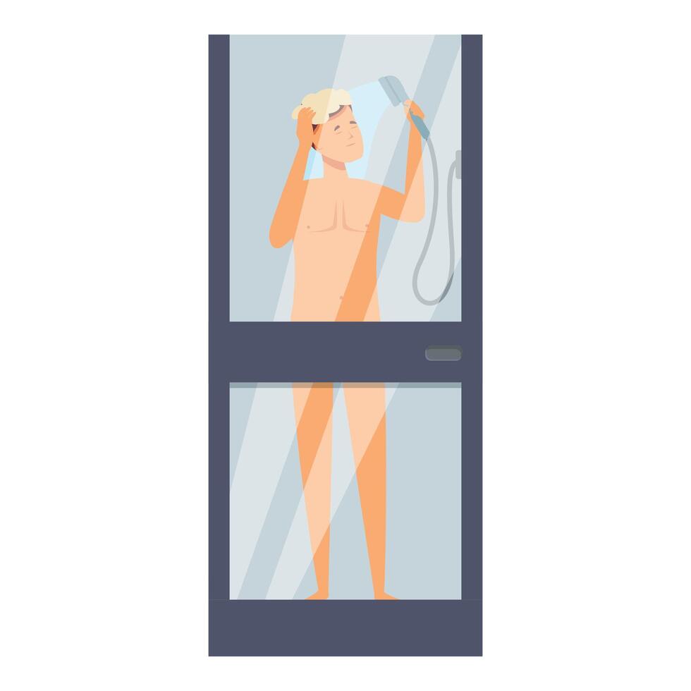 Daily body wash bath icon cartoon vector. Everyday cleaning body vector