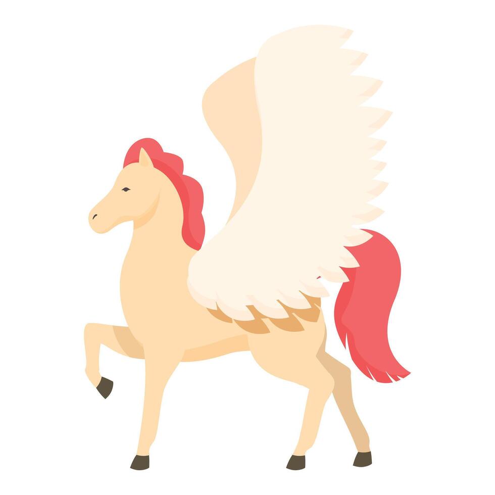 legendario caballo icono dibujos animados vector. Pegaso con alas vector