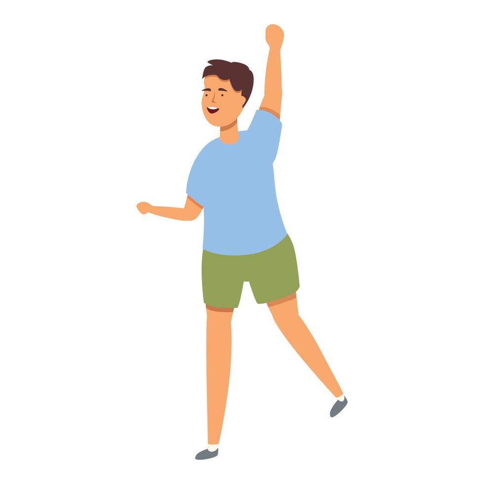Happy boy run icon cartoon vector. Granny visit at home vector