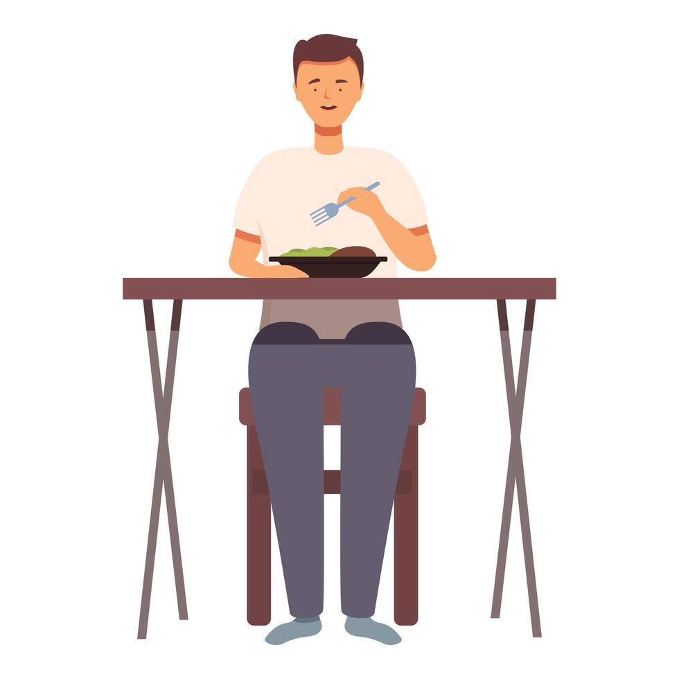 Daily healthy dinner food icon cartoon vector. Home meal vector