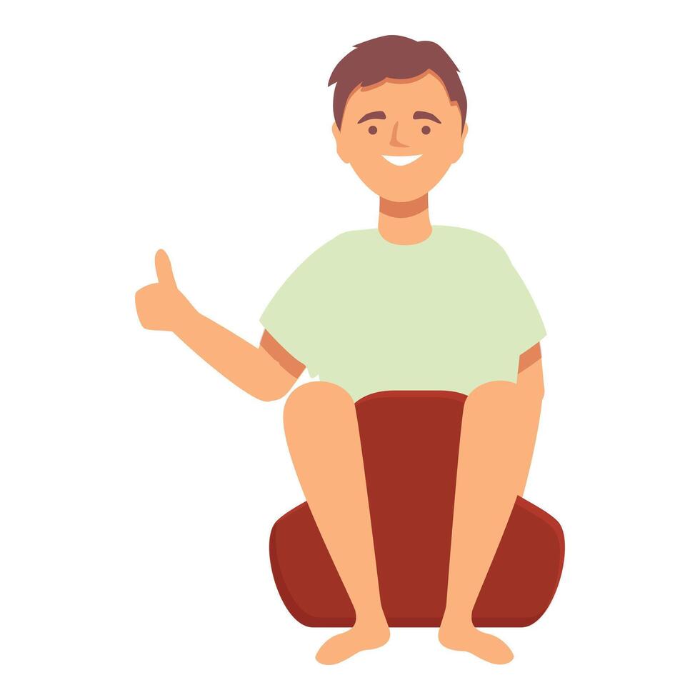 Baby sitting toilet icon cartoon vector. Training infant vector