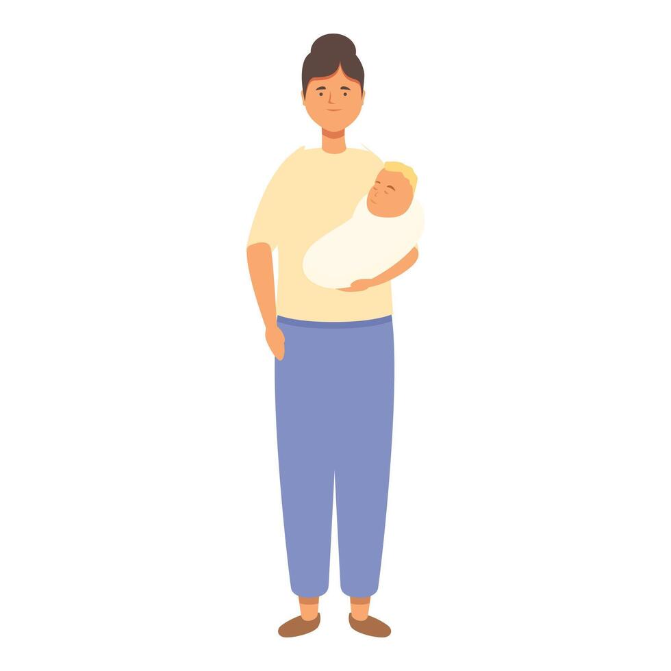 Night babysitting icon cartoon vector. Sleep babysit vector