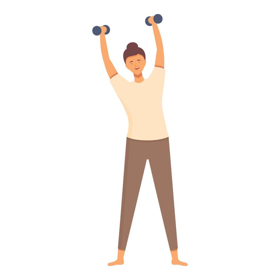 Dumbbells exercise icon cartoon vector. Massage therapy vector