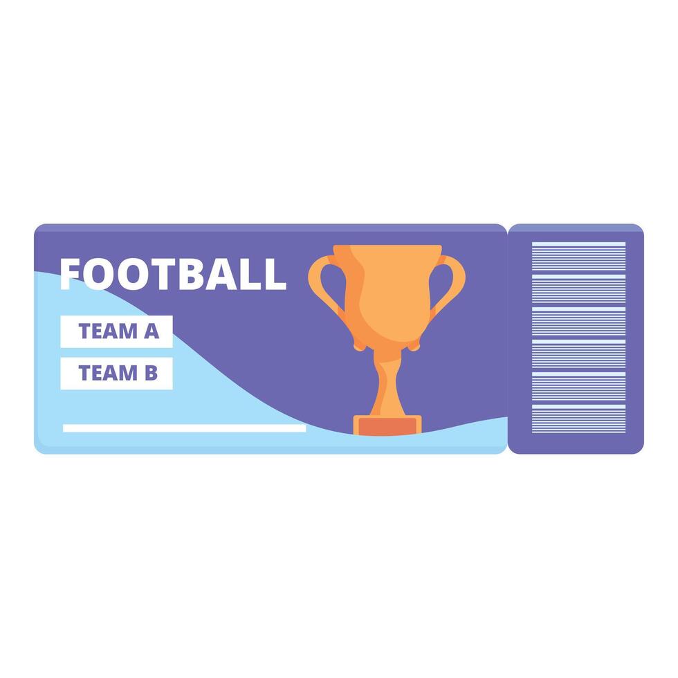 Football ticket final cup icon cartoon vector. Gold match vector