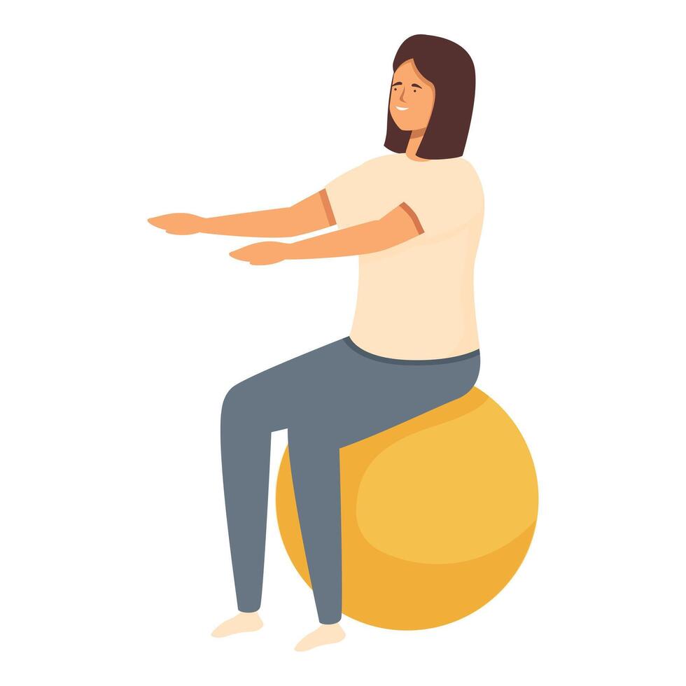 Fitness ball exercise icon cartoon vector. Massage therapy vector