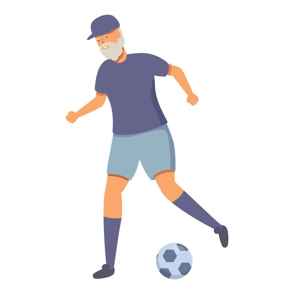 Play soccer icon cartoon vector. Adult retirement vector