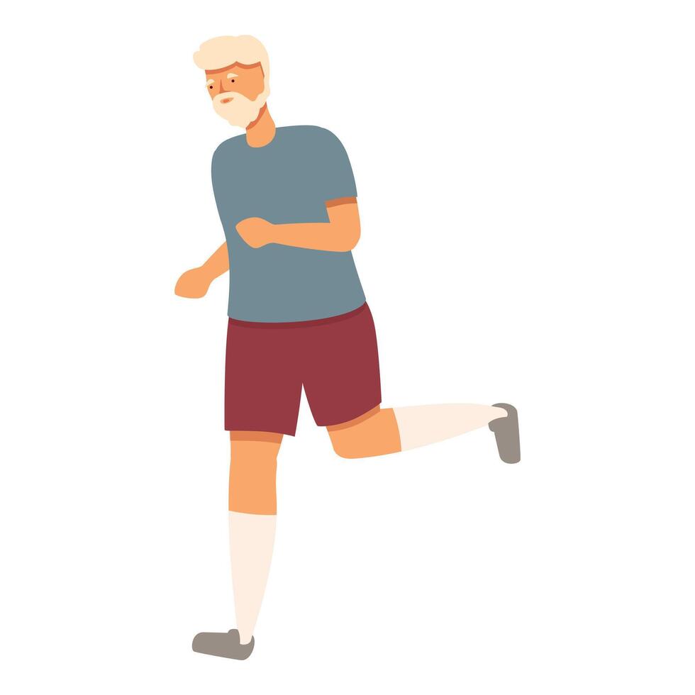 Running senior man icon cartoon vector. Workout healthy vector