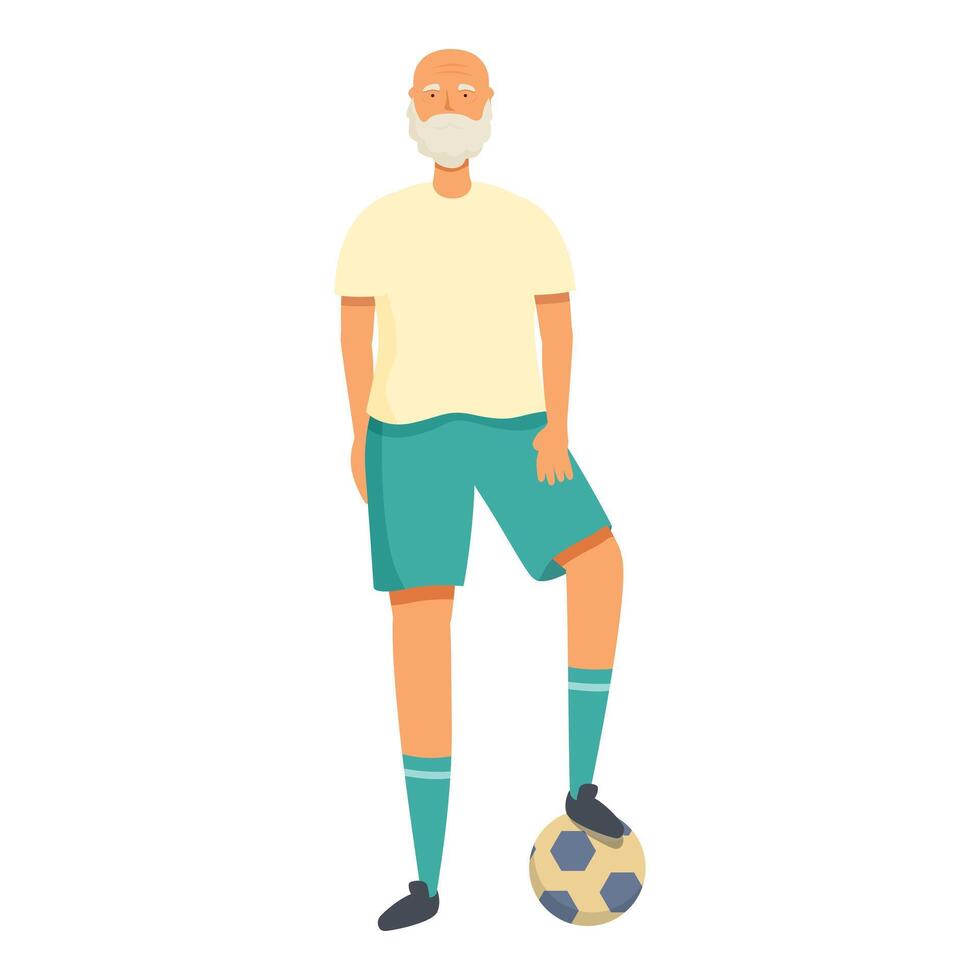 Person game soccer icon cartoon vector. Senior man vector
