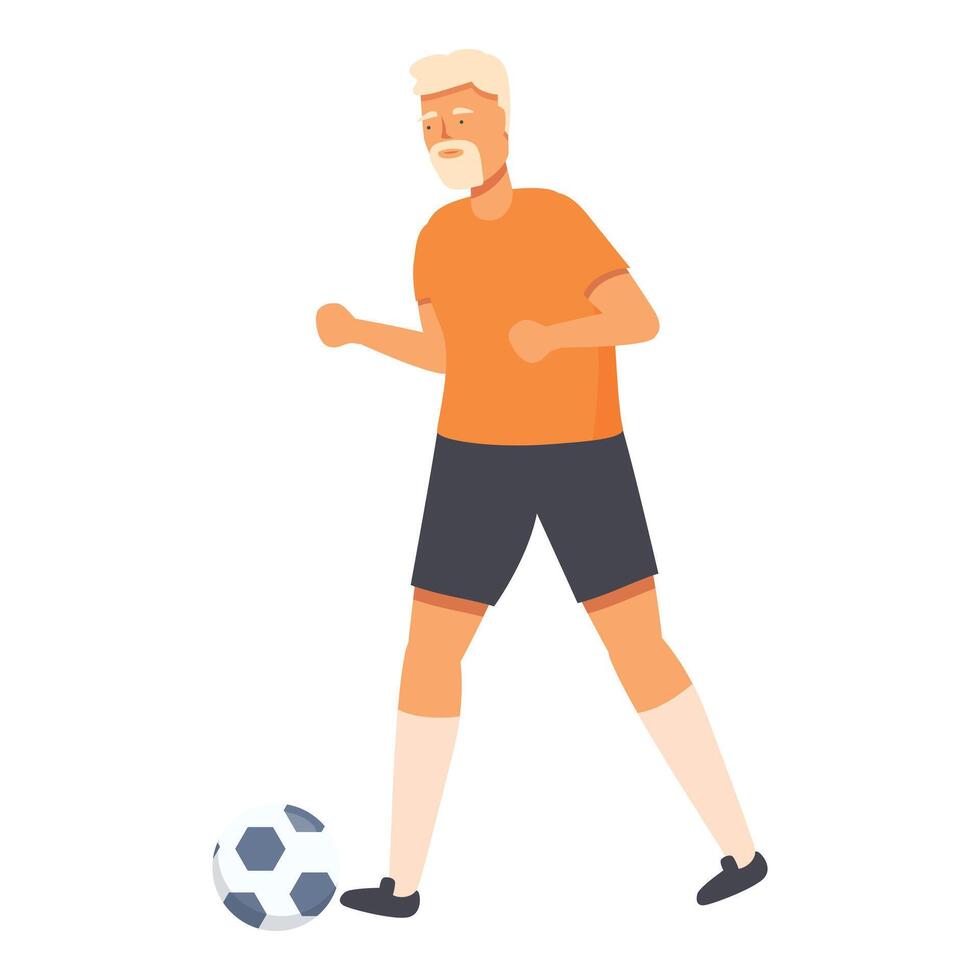 Senior shooting ball icon cartoon vector. Person game dance vector