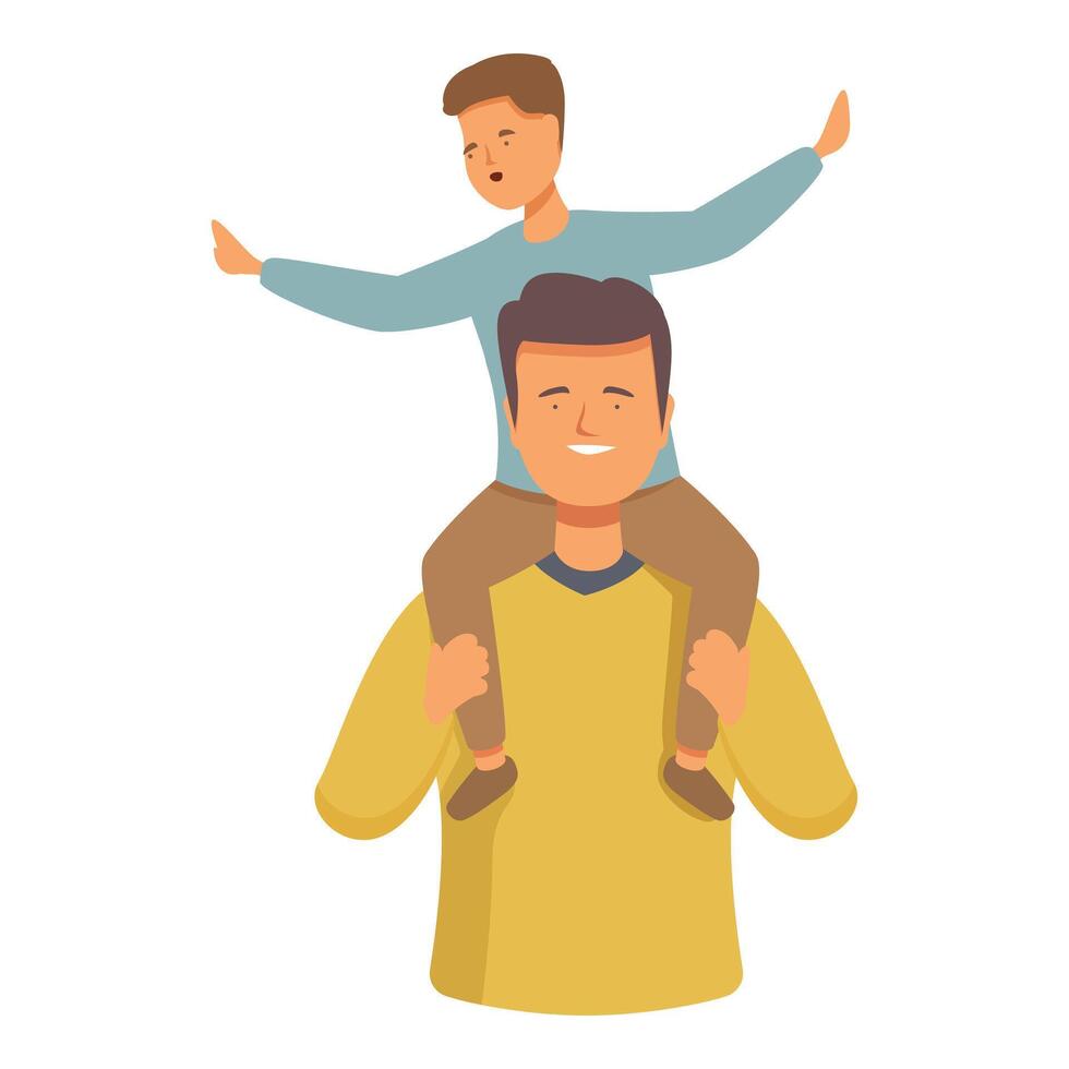 Father play adult icon cartoon vector. Talking smile parent vector