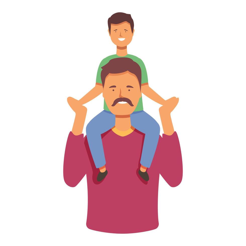 contento familia icono dibujos animados vector. persona padre aprender vector