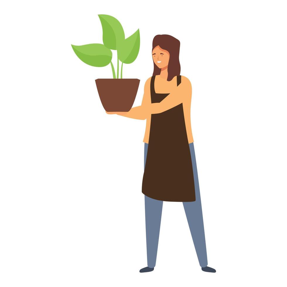Plant pot water icon cartoon vector. Sunscreen care plant vector