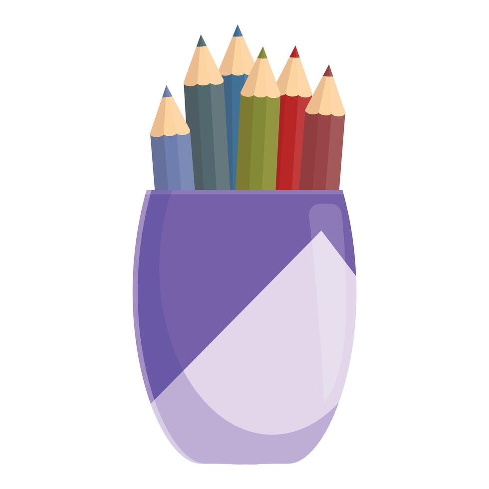 Glass pencil color icon cartoon vector. Office stand vector