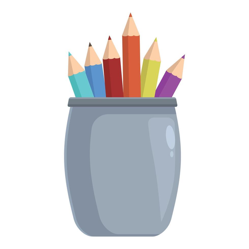 Child pencil stand icon cartoon vector. Draw paint vector