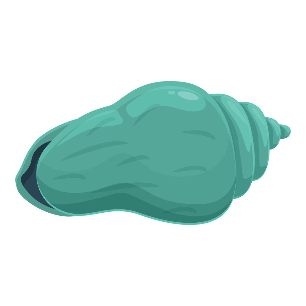 Green color conch icon cartoon vector. Colorful sea shell vector