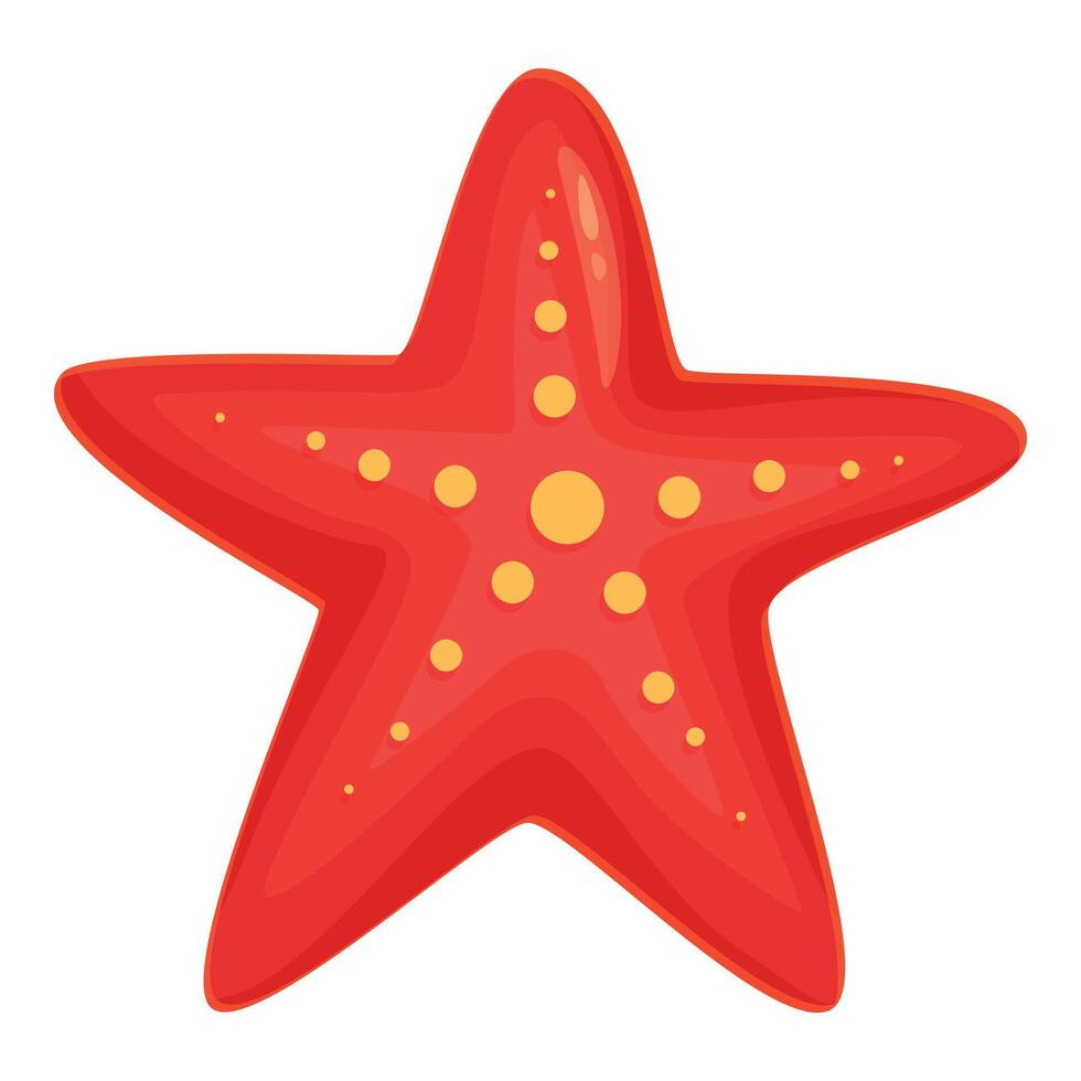 Red marine star icon cartoon vector. Tropical nature vector