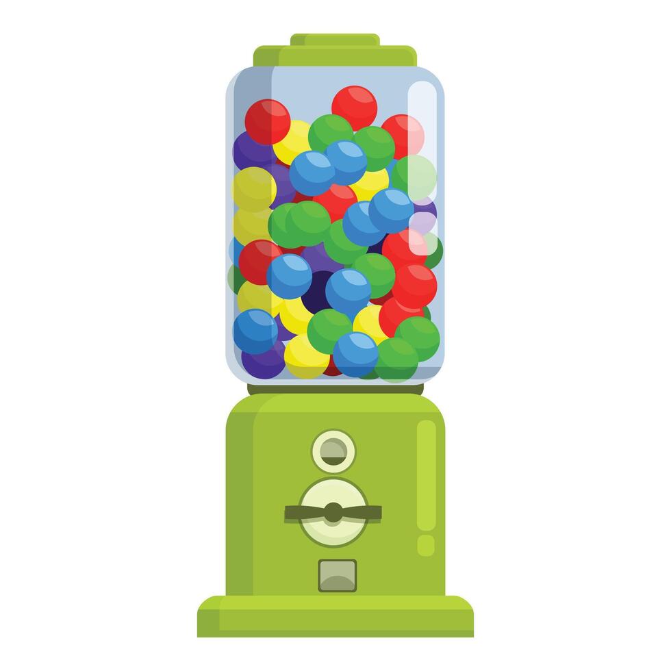 Green bubblegum machine icon cartoon vector. Slot equipment vector