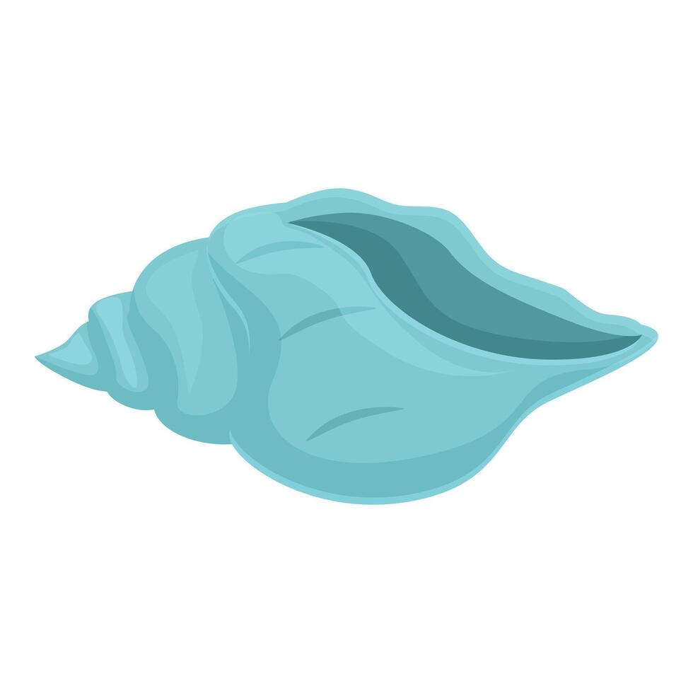 Aqua blue conch icon cartoon vector. Decorative art element vector