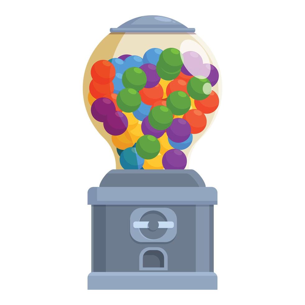 Grey plastic bubblegum machine icon cartoon vector. Colorful object vector