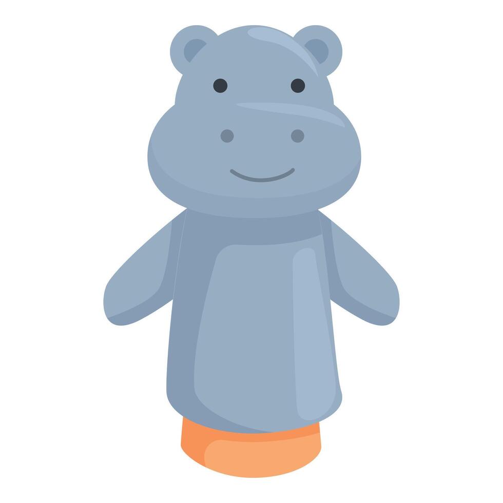 Hippopotamus puppet toy icon cartoon vector. Grey funny character vector