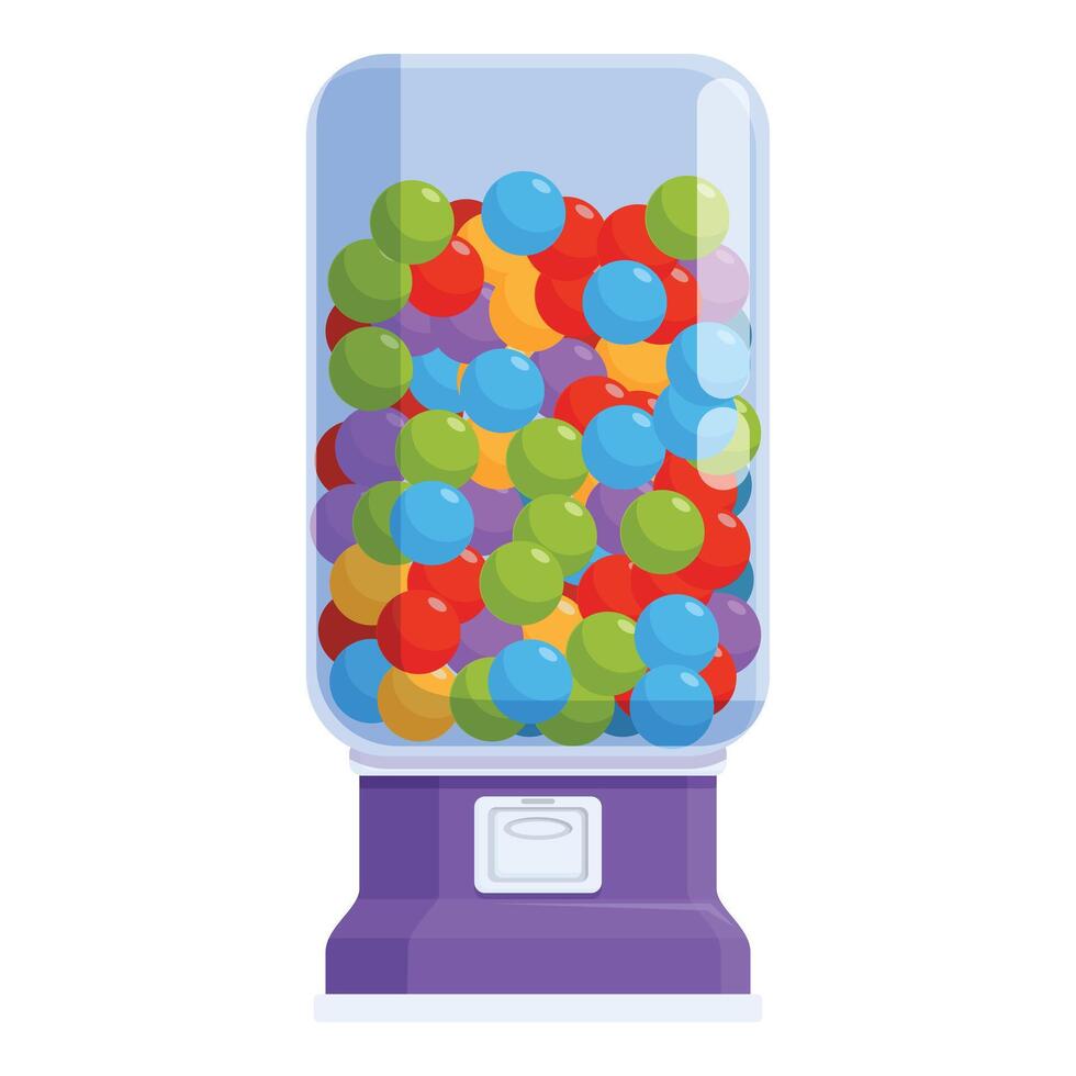 Violet plastic bubblegum machine icon cartoon vector. Sugar object vector