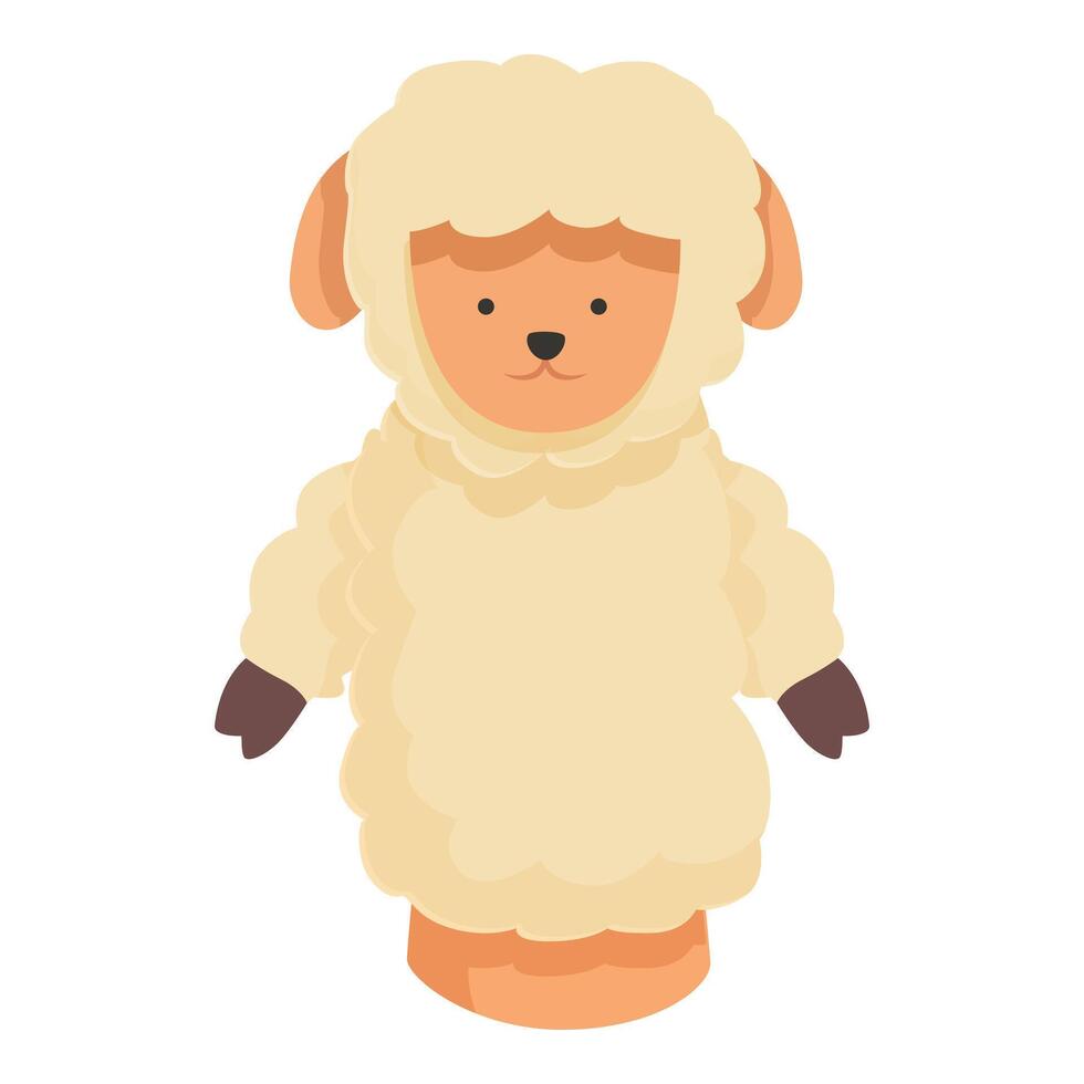 Sheep puppet toy icon cartoon vector. Doll actor stage vector