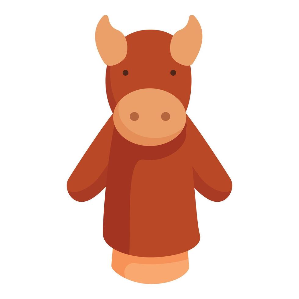 Puppet toy bull icon cartoon vector. Stage fantasy craft vector