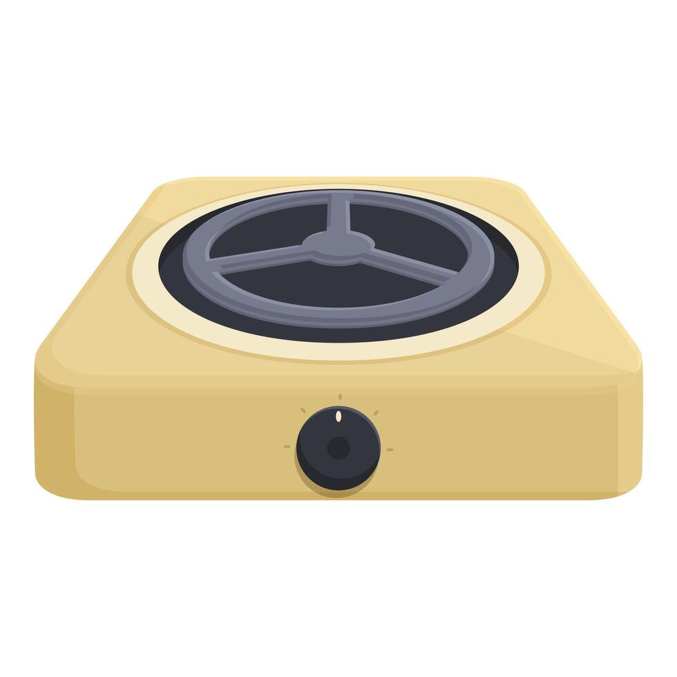 Small portable electric stove icon cartoon vector. Electronic appliance vector