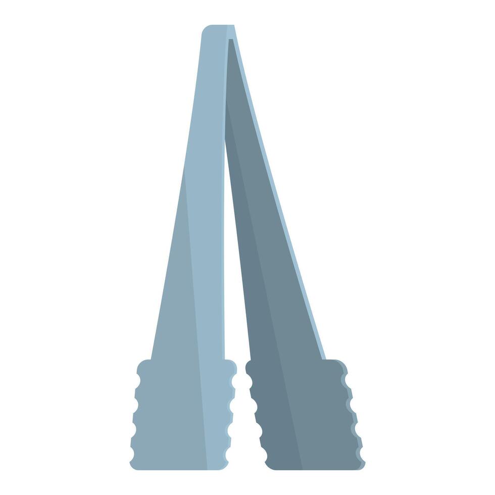 Hookah coal tongues icon cartoon vector. Metal tool vector