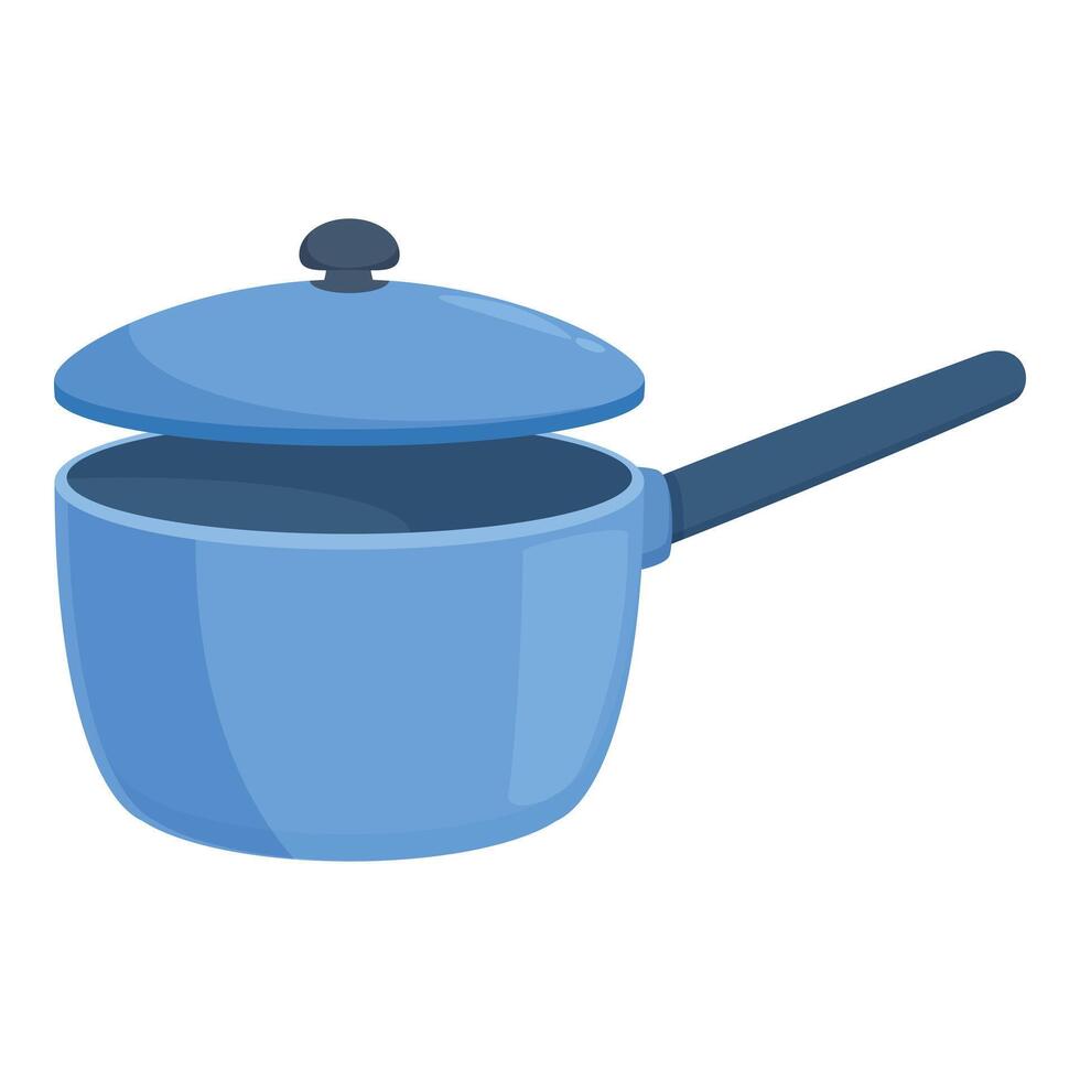 Blue color saucepan icon cartoon vector. Domestic object vector
