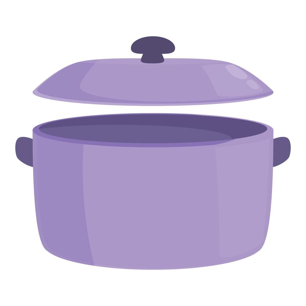 Violet home pot icon cartoon vector. Cooking pan vector