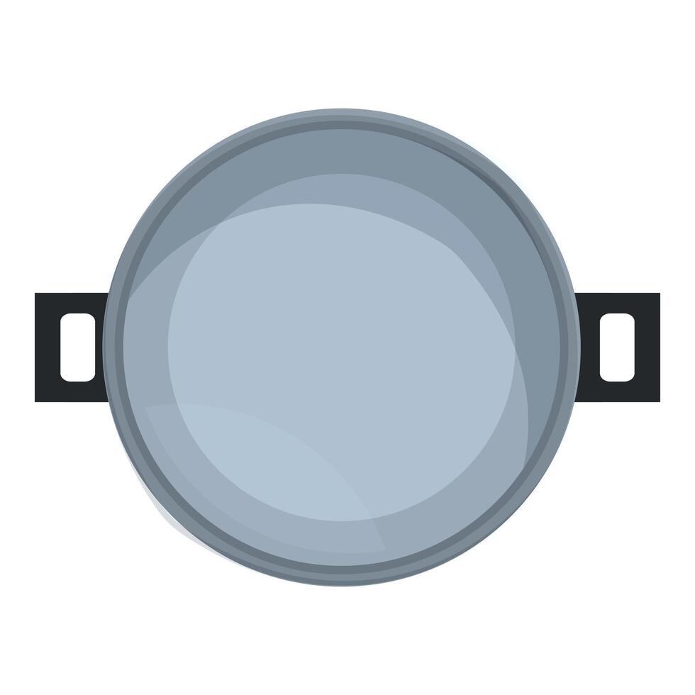 Top view pan icon cartoon vector. Kitchen tool vector