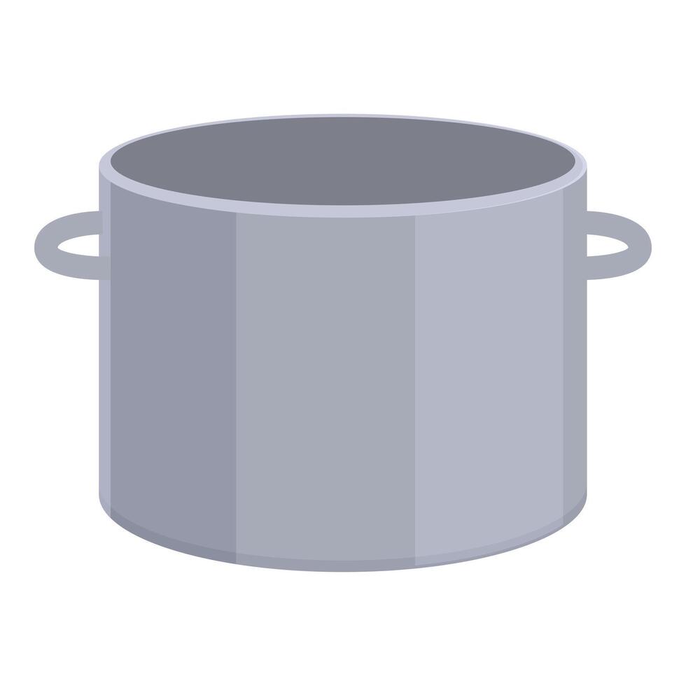 Steel metal saucepan icon cartoon vector. Home pot vector