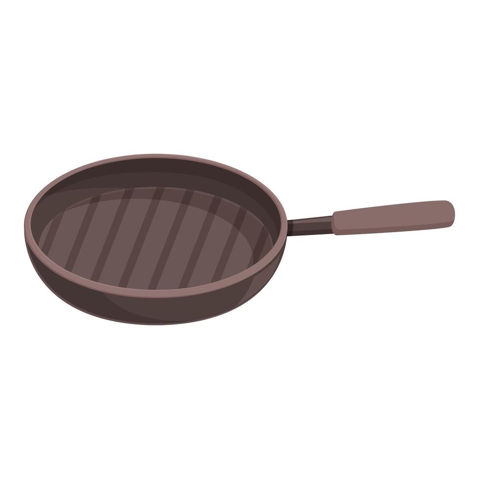 Grill fry pan icon cartoon vector. Home domestic tool vector