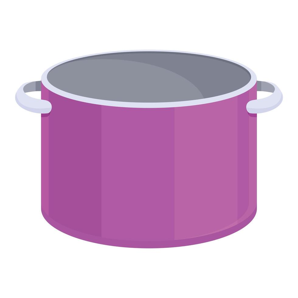 Violet saucepan icon cartoon vector. Food utensil vector